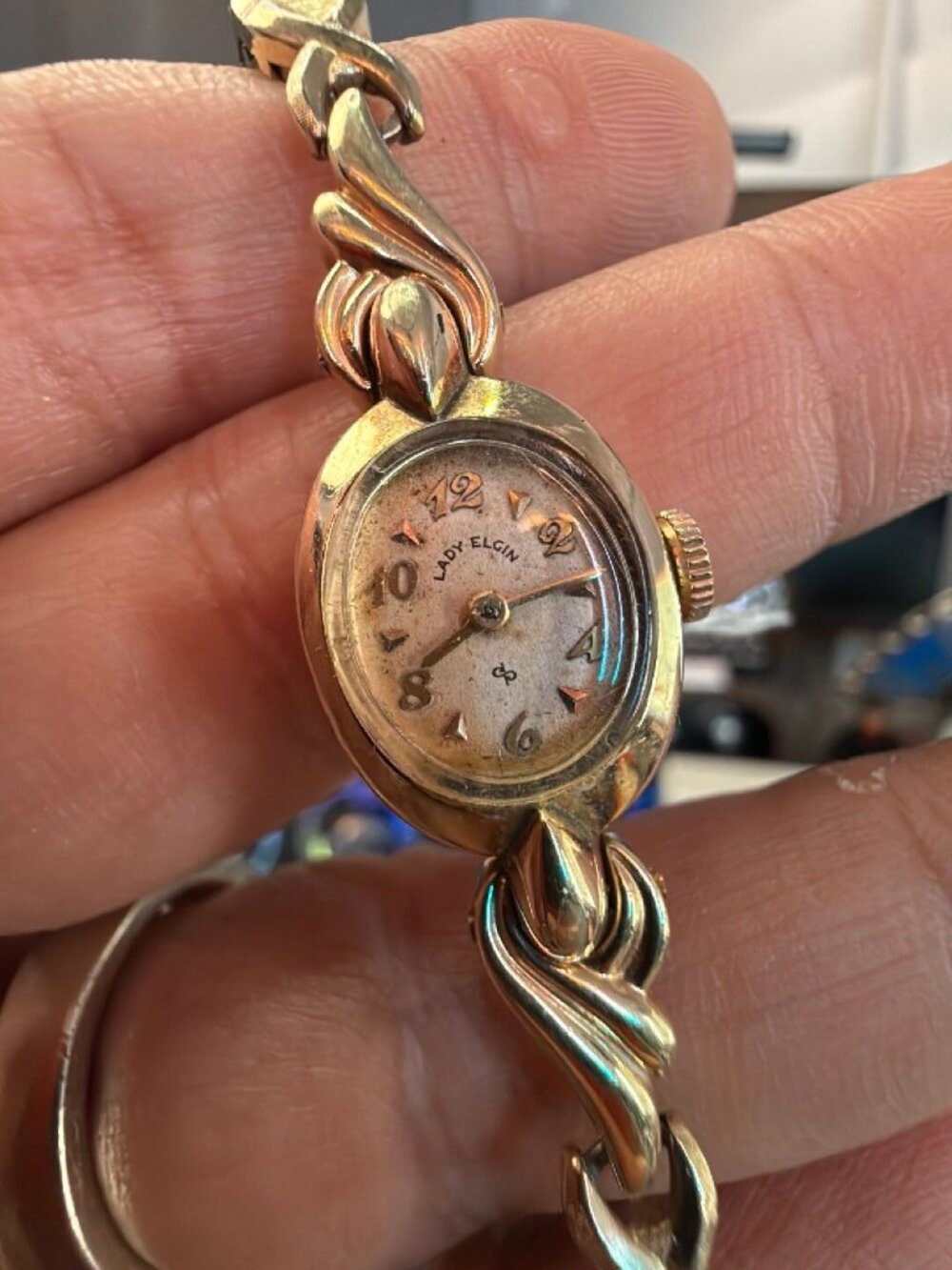 Lady Elgin Cocktail Watch 10K Gold Filled Scroll Lugs Manual Wind Vintage